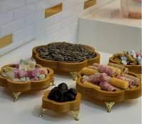 تصویر پایه طلایی طرح گل ۵ عددی 