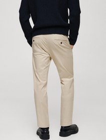 تصویر شلوار چینی tapered کتان کوتاه مدل Prato برند mango man Prato Cropped Tapered Chino Trousers