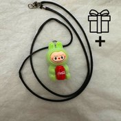 تصویر گردنبند لبوبو سبز کوکاکولا طرح Labubu Green2 + هدیه 
