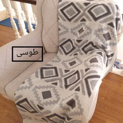 تصویر شال مبل پانچ سه متری بافت طرح یاسی و طوسی 