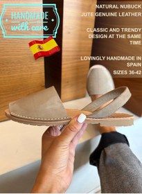 تصویر صندل تخت نبوک مردانه با بند پشتی خاکستری مدل منورکا برند bibibs & co Menorca Nubuck Flat Sandals Sling Back Grey