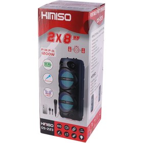 تصویر اسپیکر چمدانی بلوتوثی رم و فلش خور Kimiso QS-223 + میکروفون و ریموت کنترل KIMISO QS-223 WIRELESS SPEAKER WITH MICROPHONE & REMOTE CONTROL