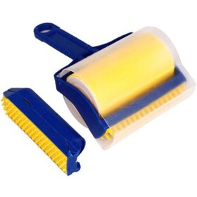 تصویر برس پاک‌کننده پرز دو تکه زرد/آبی برند generic 2-Piece Lint Remover Roller Brush Yellow/Blue