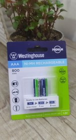 تصویر باتری نیم قلمی قابل شارژ وستینگ هاوس با ظرفیت 800mah بسته 2 عددی BATTERY WESTINGHOUSE AAA 800 mAh 2X