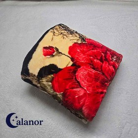 تصویر پتو دونفره گلدار قرمز 