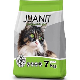 تصویر خاک گربه ژوانیت رایحه کاج وزن ۷ کیلوگرم Juanit Cat Litter with Enzyme Model 7kg