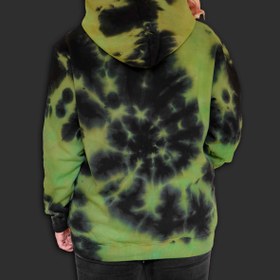 تصویر هودی تای دای ( شیبوری ) اسپیرال سبز-مشکی Green & Black Spiral Tie Dye Hoodie