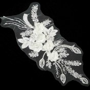 تصویر پنل گل مجلسی گندمی پولک و منجوق بسته 5 عددی 