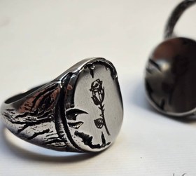 تصویر انگشتر استیل مردانه - گل رز 