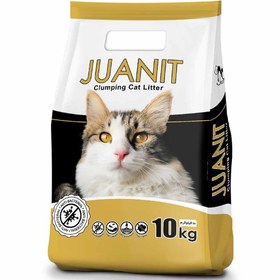 تصویر خاک گربه ژوانیت مدل گلدن وزن ۱۰ کیلوگرم Juanit Cat Litter Golden Model 10kg