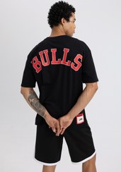 تصویر تیشرت آستین کوتاه یقه کوتاه DeFactoFit NBA Chicago Bulls Oversize Fit Crew B9890AX24SM 