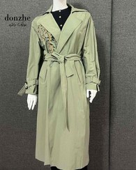 تصویر بارانی زنانه بلند مدل گلدوزی 