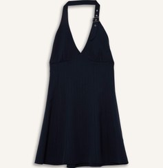 تصویر پیراهن زنانه سرمه ای دفکتو 