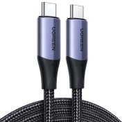 تصویر کابل تایپ‌سی به تایپ‌سی 100 وات 5 آمپر یک متری یوگرین ugreen US355 80150 شارژ سریع 