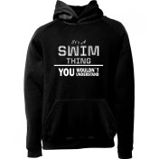 تصویر هودی ورزشی شنا فشن لاین SWM 87 | مشکی/سفید 