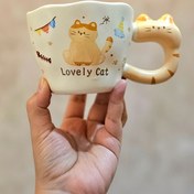 تصویر خرید ماگ گربه ای مدل لته خوری کد 635 