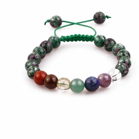 تصویر دستبند روبی زئوسیت و هفت چاکرا 