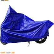 تصویر چادر موتور سیکلت ضد آب ضخیم رنگ آبی کاربنی carbon blue Thick waterproof motorcycle tent in carbon blue color