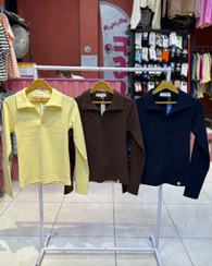 تصویر بلوز یقه شکاری کشبافت 