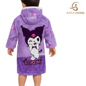 تصویر حوله پالتویی کودک پودایران طرح کرومی بنفش سایز 90 