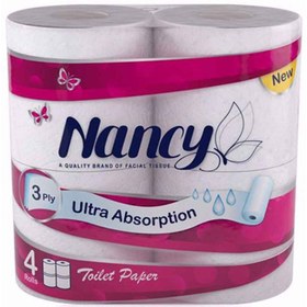 تصویر دستمال توالت 4 قلو پی تی پی نانسی Nancy PTP Toilet Paper 4pcs