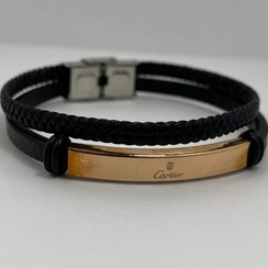 تصویر دستبند چرم مردانه کارتیه کد 14 Cartier men's leather bracelet; code 14