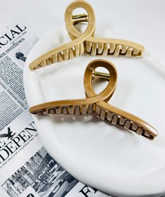 تصویر کلیپس گره ای تک رنگ - کرم 