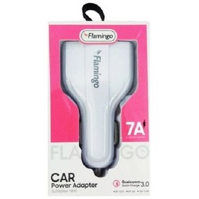 تصویر شارژر فندکی 18وات فلامینگو مدل 5855 flamingo car power adapter 18w 3usb 5855