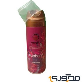 تصویر ﺍﺳﭙﺮﯼ خوشبو کننده ﺑﺪﻥ زنانه مدیا مدل Euphoria حجم 200 میلی لیتر Media deodorizing spray for women's body, Euphoria model, volume 200 ml