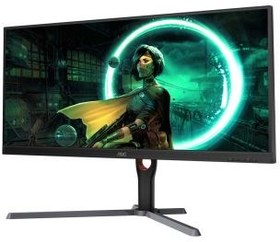 تصویر مانیتور 34 اینچ گیمینگ ای او سی مدل AOC U34G3XM AOC U34G3XM 34 Inch VA WQHD Flat Gaming Monitor