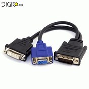 تصویر تبدیل 59 پین DVI به 2 پورت DVI+VGA 