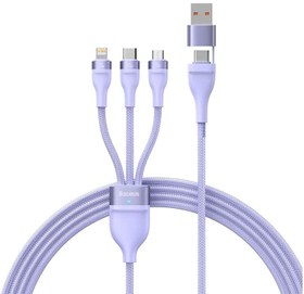 تصویر کابل شارژ 6 کاره بیسوس 100 واتی مدل Baseus cass030101 Baseus Two For Three Fast Charging Cable cass030101