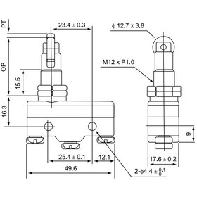 تصویر میکروسوئیچ فشاری قرقره دار سی ان تی دی CNTD مدل CM-1309 