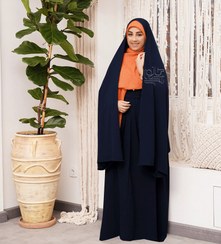 تصویر چادر کمری قجری سرمه ای 