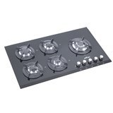 تصویر اجاق گاز شیشه ای ۵ شعله آروما مدل FEDERICO IR 1 Aroma Glass Hob Model FEDERICO IR 1