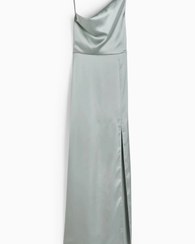 تصویر پیراهن مجلسی زنانه سی اند ای سایز ۳۶-۳۸ چاکدار زیتونی 