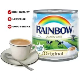 تصویر شير مايع قوطی ابوقوس 160 ميل RAINBOW مدل ORIGINAL ا Rainbow Evaporated Milk Original 160gr Rainbow Evaporated Milk Original 160gr