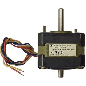 تصویر استپ موتور دوفاز نما ۱۷ دو سر شفت ۳/۶ درجه گشتاور ۱ کیلوگرم سانتی متر KP4M4-005 ساخت ژاپن 