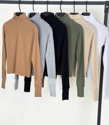 تصویر کراپ یقه اسکی آستین بلند مشکی 