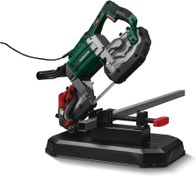 تصویر اره نواری فلزی پارک‌ساید، اره نواری فارسی‌بر، 1100 وات، چراغ LED، ثابت یا دستی، اره نواری بادوام، زبانه‌دار 