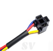 تصویر سوکت چراغ جلو پرچمی سه فیش h4 سیم ۲.۵ ضخیم لحیمی 