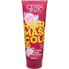 تصویر سریتا بیوتی ماسک با آبکشی مناسب موهای رنگ شده 200ML CERITA BEAUTY HAIR MASK COLORED PUNICA GRANATUM 200ML