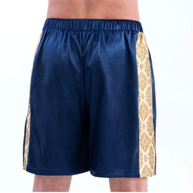 تصویر روبدوشامبر + شلوارک کژوآل سرمه ای 