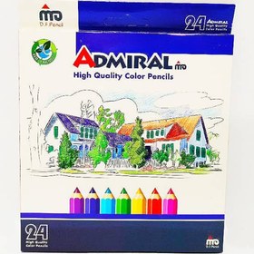 تصویر مداد ۲۴ رنگ جعبه مقوایی ادمیرال مداد ۲۴ رنگ جعبه مقوایی ادمیرال