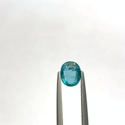 تصویر نگین آپاتیت طبیعی آبی سبز اصل آمریکا تراش اوال سایز 6*8 