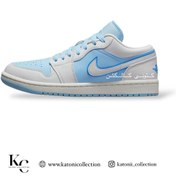 تصویر کفش کتانی نایکی مدل DV1299-104 جردن وان لو ریورس آیس بلو جنس چرم 