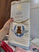 تصویر دستمال آشپزخانه آبگیر و خشک کننده ظروف ترک در بسته ۲ عددی - تدی آبی 