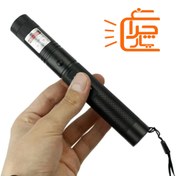 تصویر لیزر پوینتر دوربرد اسمال سان | مدل ZY-303 ‎ پرتوی سبز قدرتمند با برد فوق‌العاده تا 12 کیلومتر با باتری ۲۴۰۰ میلی آمپری اسمال سان و یک عدد شارژر باتری 