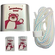 تصویر محافظ فانتزی مخصوص شارژر 25 وات سامسونگ طرح استرابری بیر 