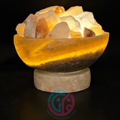 تصویر آباژور نمک مدل کاسه پایه سنگ 
